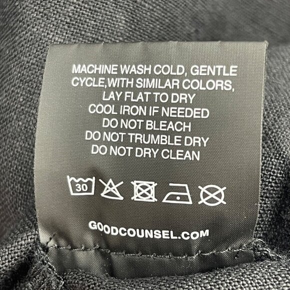 Good Counsel Black 100% Linen Short Sleeve Button Front Shirt - Picture 8 of 9